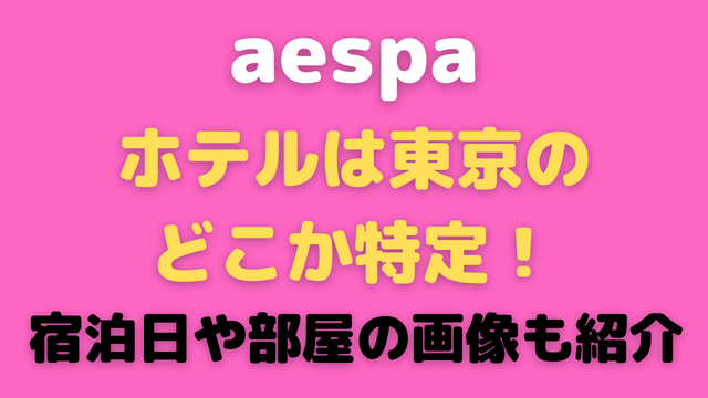 aespaのホテルは東京のどこか特定！宿泊日や部屋の画像も紹介