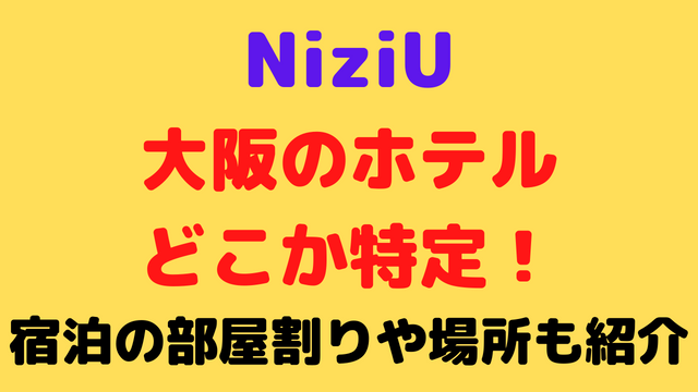 NiziUの大阪のホテルどこか特定！宿泊の部屋割りや場所も紹介